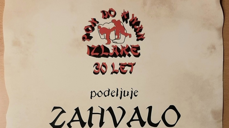 Karate klub Pon Do Kwan Izlake nam je ob 30 letnici podelil zahvalo